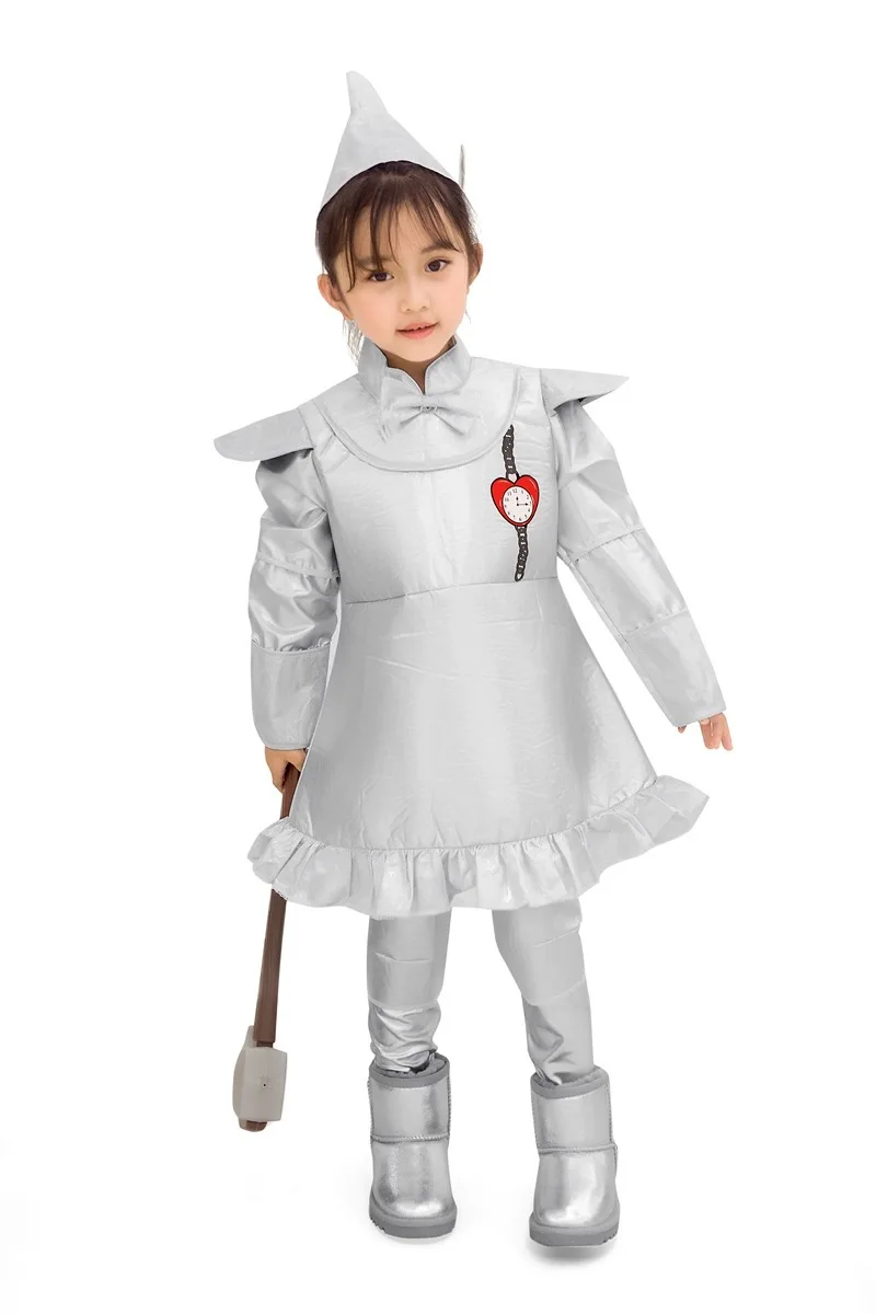 Tin Man Costume For Men Kid Adult Role Play Halloween Carnival Tinman Cosplay Outfit Costume Clown Circus Party Fancy Dress Up