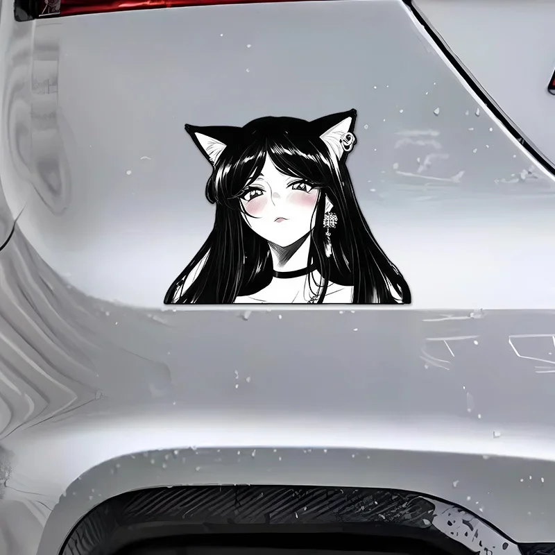 Dark Gothic Anime Girl Waterproof Scratchproof Vinyl Sticker Decal For Car Rear Window Motorcycle Helmet Decor