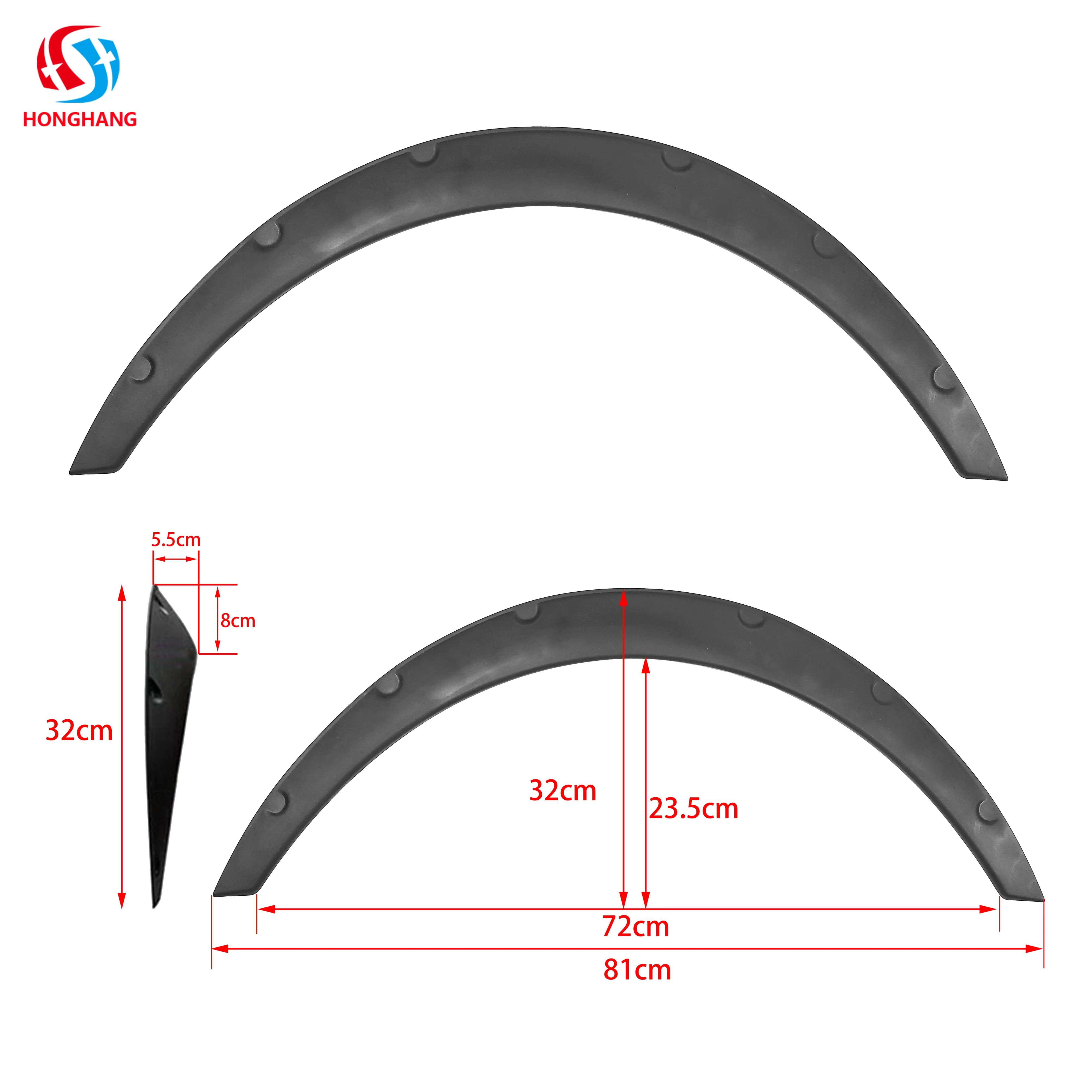 Factory Direct Supply Car Auto Parts Wheel Eyebrow, Matt Black Wheel Arch Universal Fender Flares For All Cars