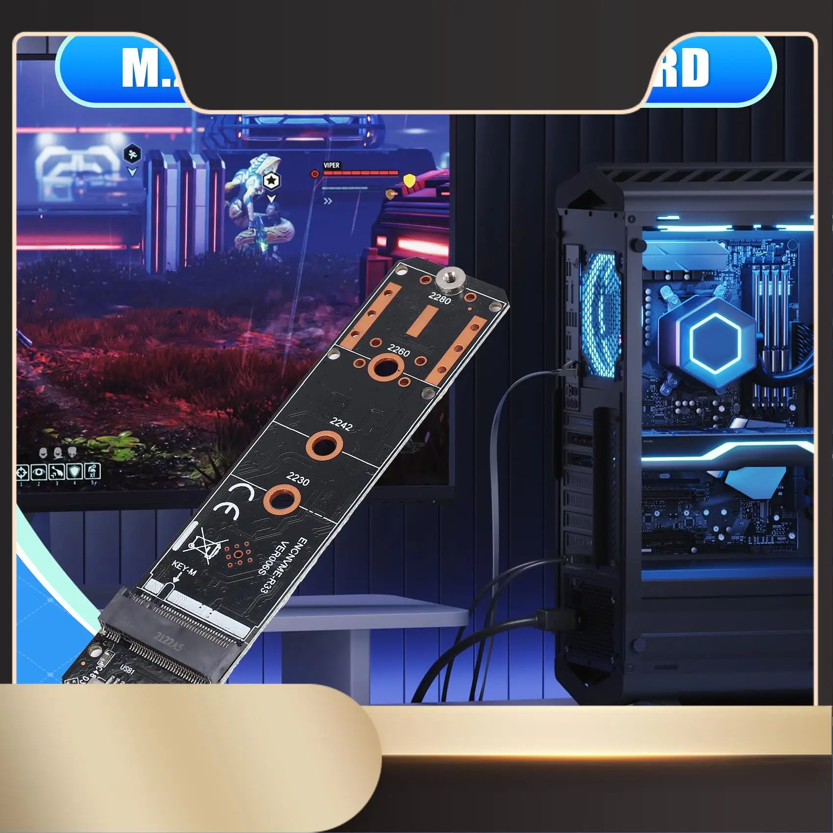 

Адаптер M.2 NVME SSD к USB3.2 GEN2 10 Гбит/с Адаптер M.2 NVME SSD для 2230 2242 2260 2280 NVME M.2 SSD RTL9210B-N36R