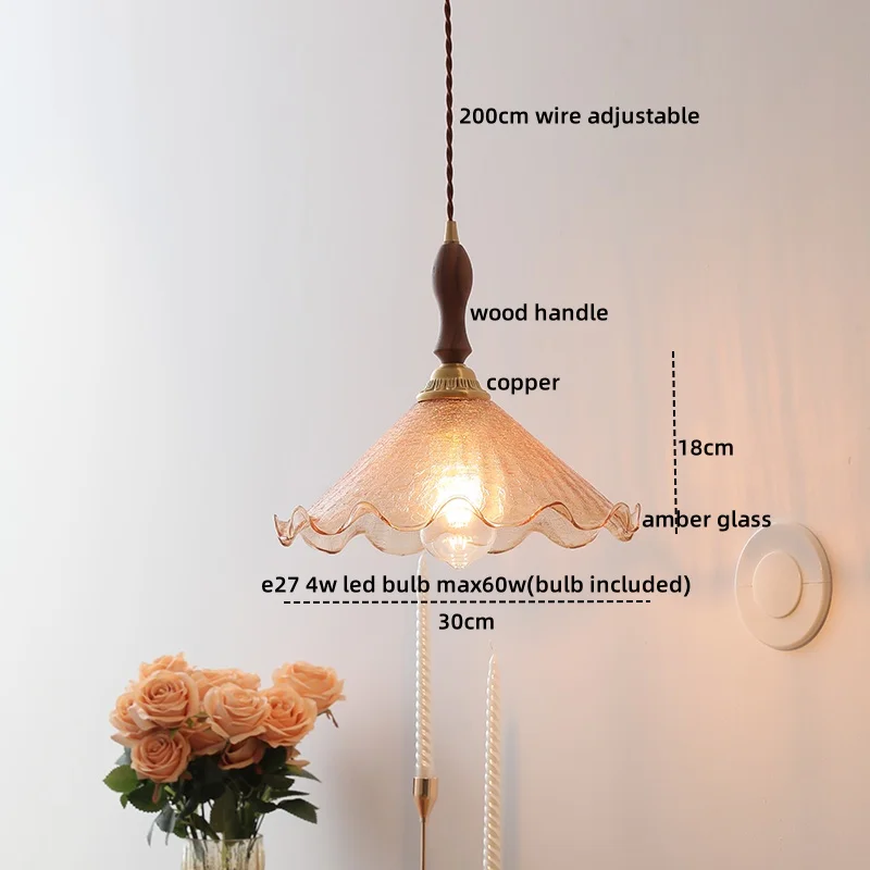 IWHD Modern Style LED Pendant Lights For Hallway Bedroom Dining Room Bar Glass Wood Nordic Hanging Lamp Deco Maison