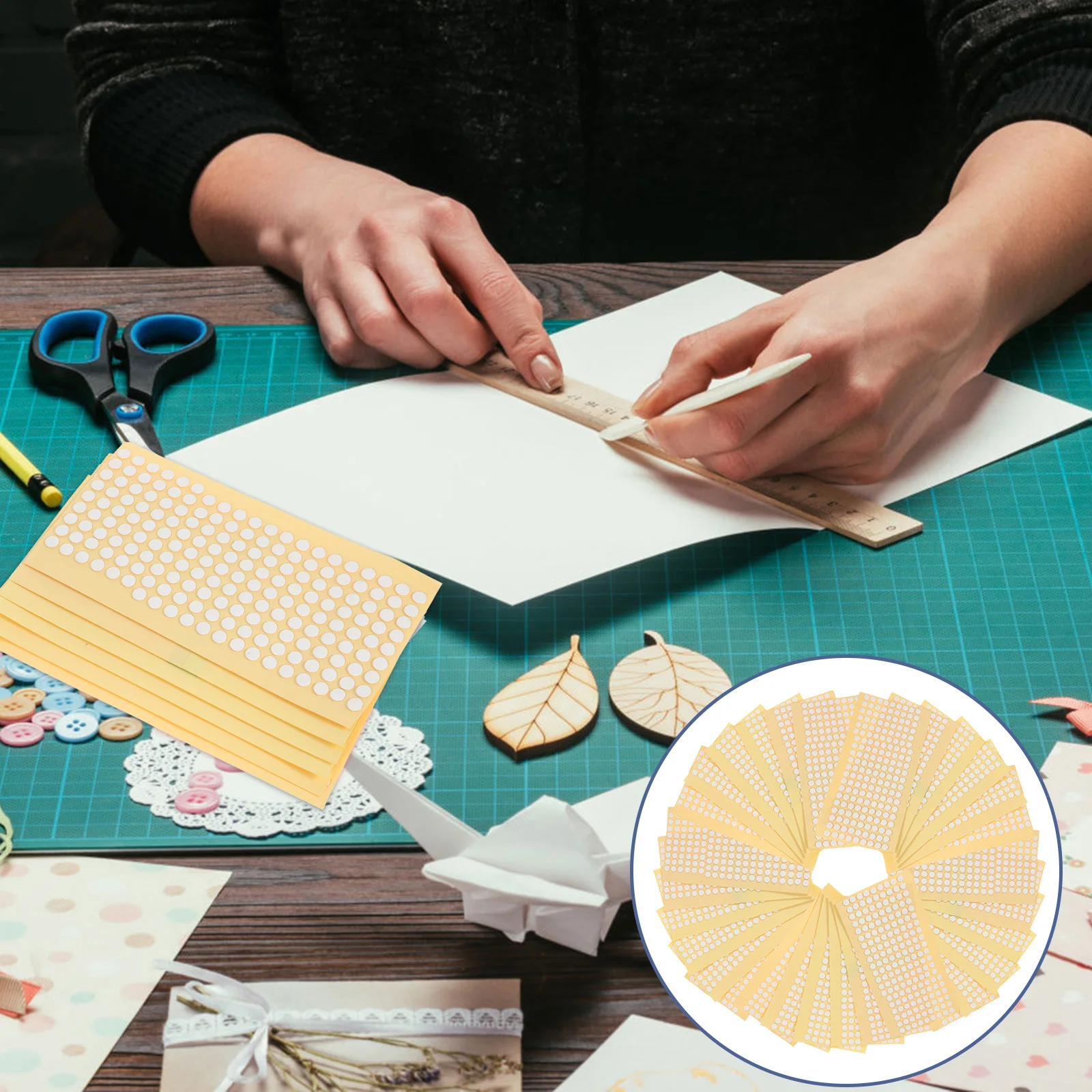 

1000pcs Round Double Sided Adhesive Particles Diy Fixing Tape Residue Free Sticky Fixers For Wall Hooks Posters