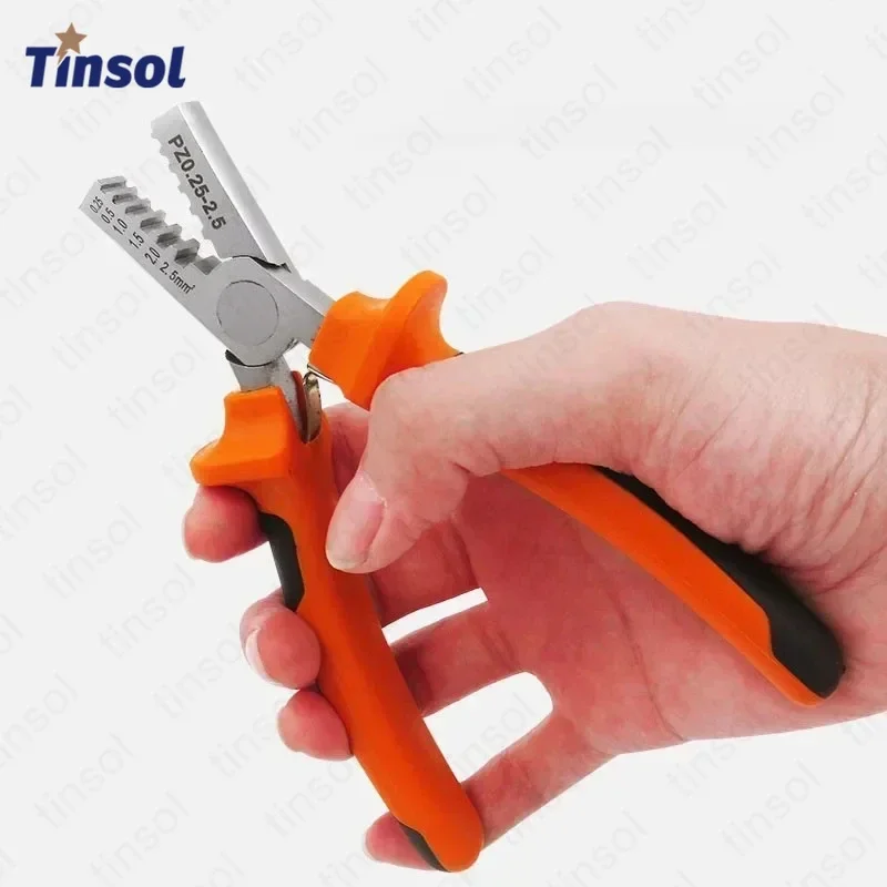 TINSOL Mini Ferrule Crimping Tool 0.25-2.5mm2 Wire End Sleeve Crimper Plier Cable Cord Tubular Terminal Kit