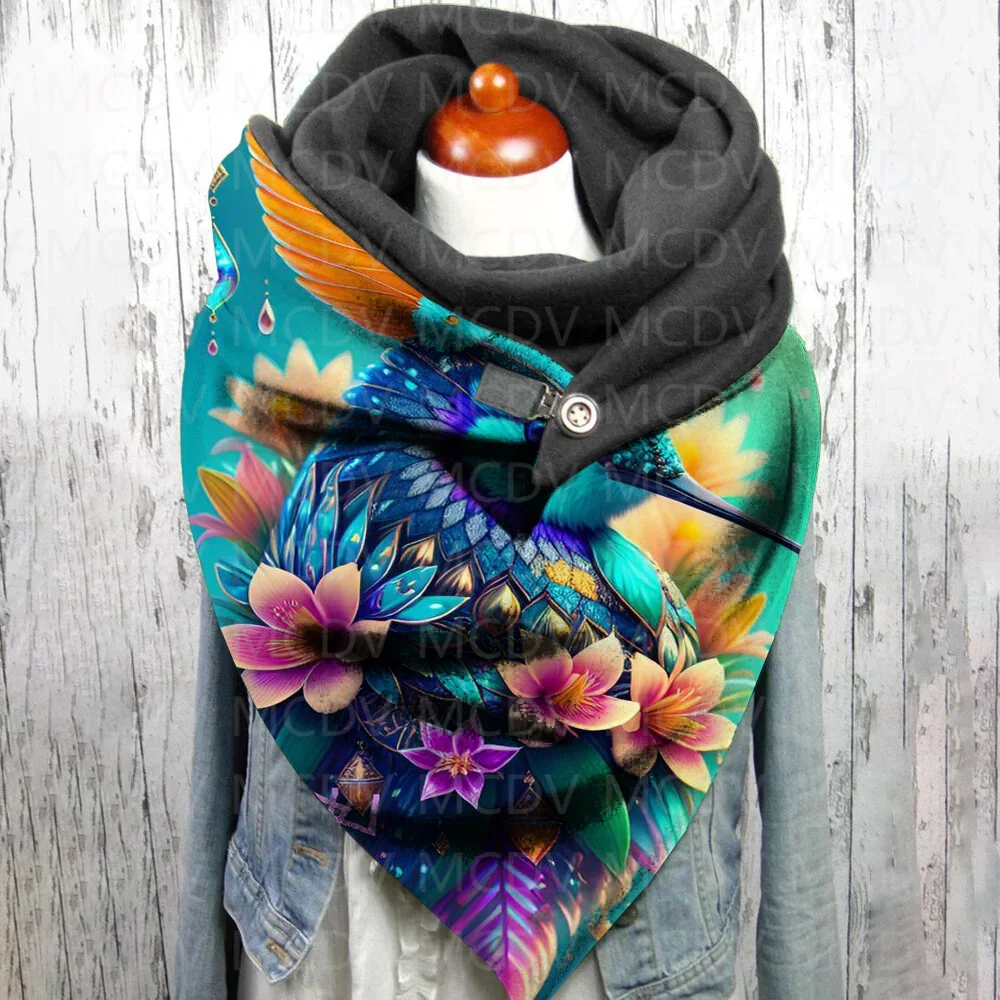 Hummingbird 3D Printed Casual Scarf And Shawl for Women Warm and Comfortable Scarf