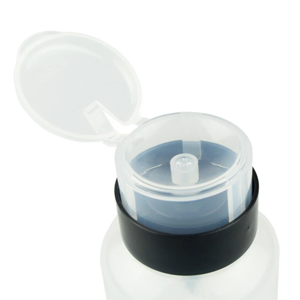 

210Ml Lockable Nail Remover Bottle Plastic Press Dispenser Travel Subpackaging Makeup Alcohol Toner Container Push Down Pumping