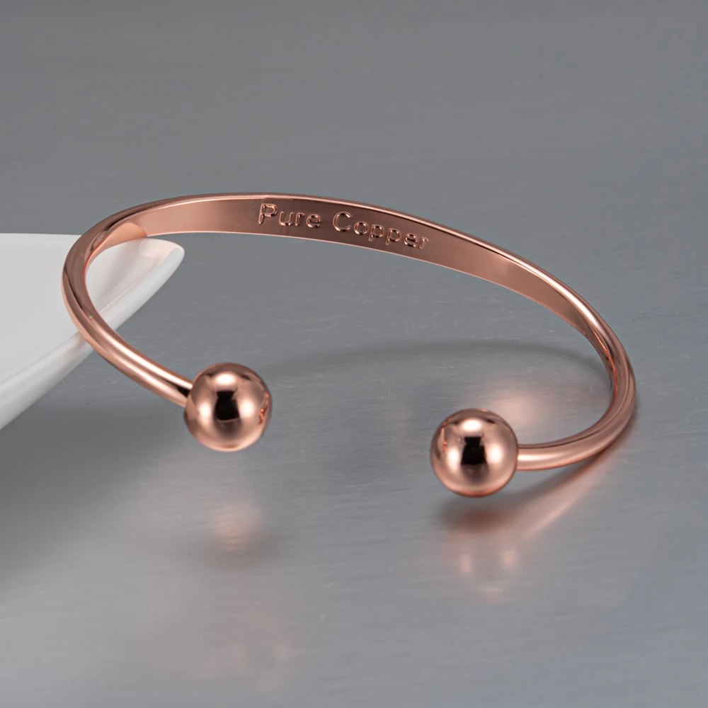 Vinterly Armbänder aus reinem Kupfer, magnetisch, glänzend, verstellbare Armreifen, Arthritis, Schmerzlinderung, Gesundheit, Magnet, Schmuck, Anti-Strahlung – Detail 7