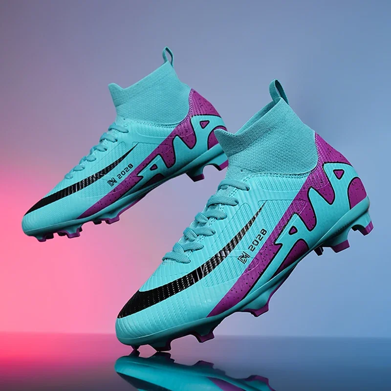 

Professional Men Soccer Shoes Studded Adult Football Boots Cleats Turf Indoor Futsal Match Ultralight TF/FG High Ankle Sneakers