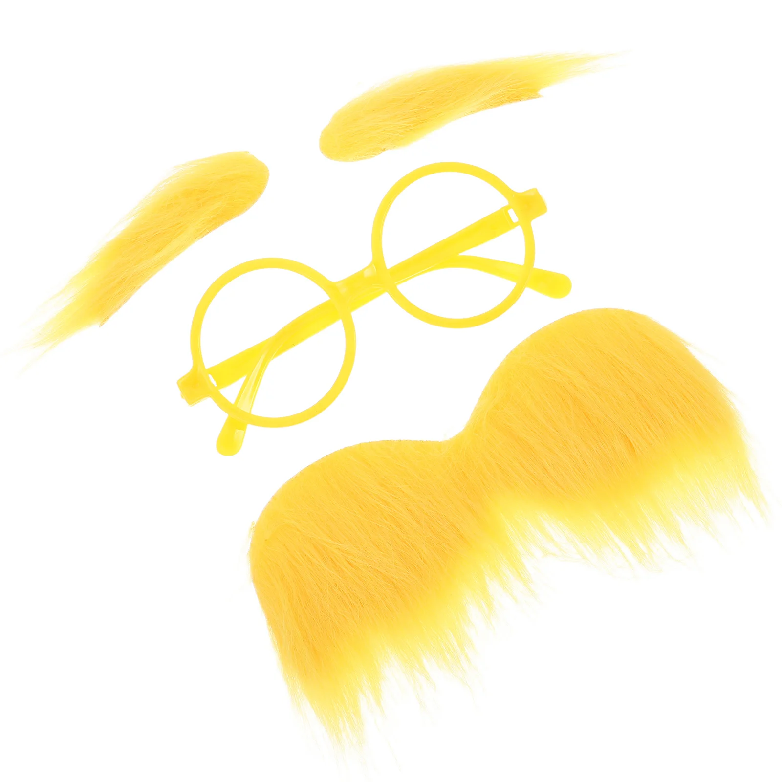 1 conjunto de óculos de plástico amarelo, sobrancelhas de barba falsa, acessórios de fantasia de festa para baile de máscaras, halloween, carnaval, adereços de cabine de foto