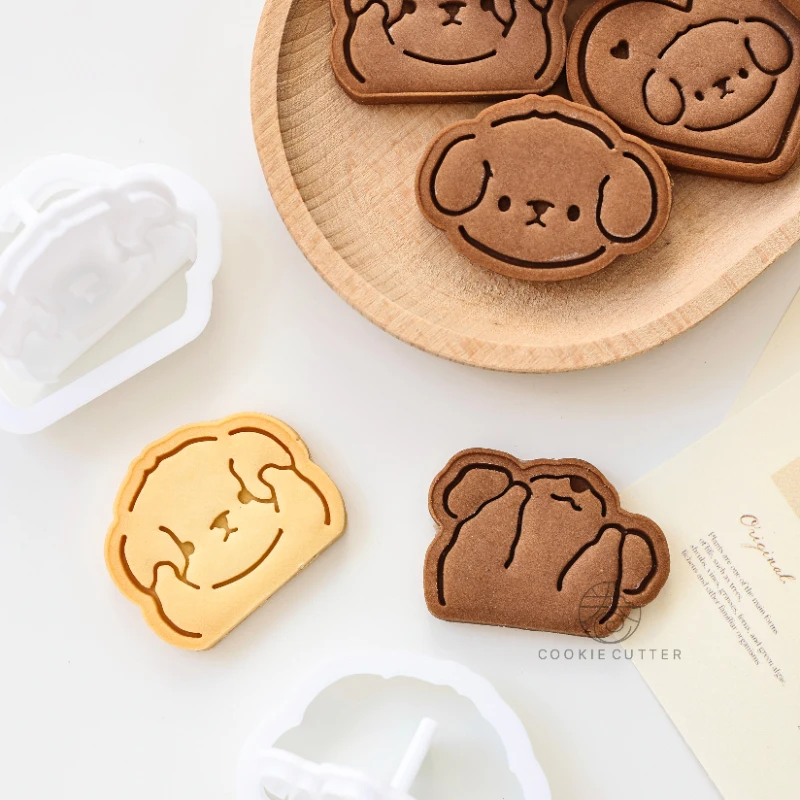 Cute Cartoon Dog Shaped Cookie Cutter Mold Various Puppy Cookie Embosser Mould Biscuit Fondant Cake Decoration Making Tools