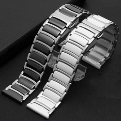 20mm 22mm Watch band Ceramic strap stainless steel watchband Bracelet Butterfly Clasp Men Women fashion watch wristwatch Belt