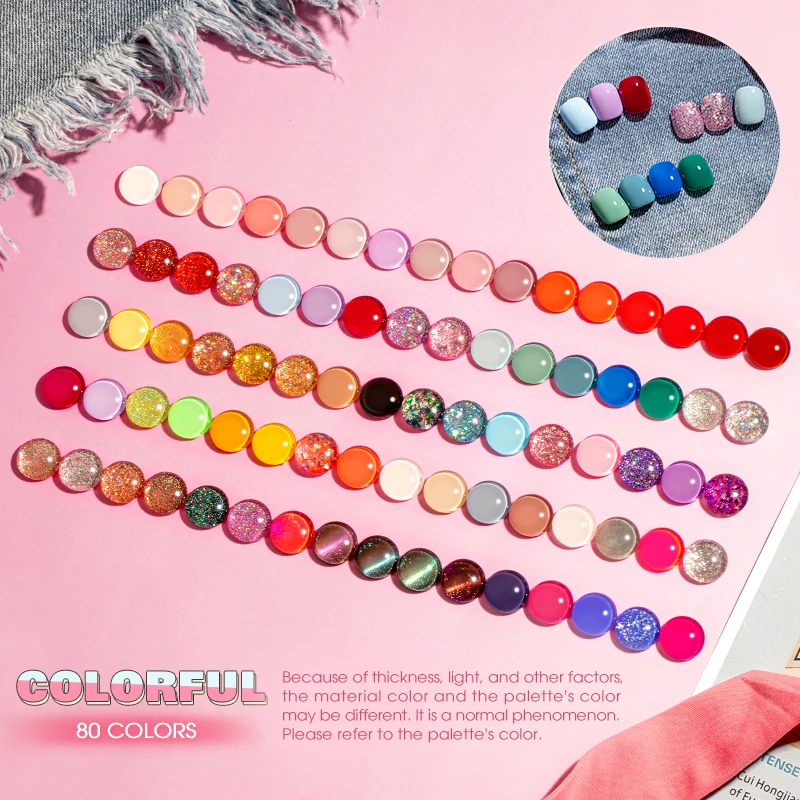 ROSALIND-esmalte de uñas en Gel, 80 colores, barniz híbrido, semipermanente, para decoración de uñas, lámpara UV, capa Base superior de Gel para uñas