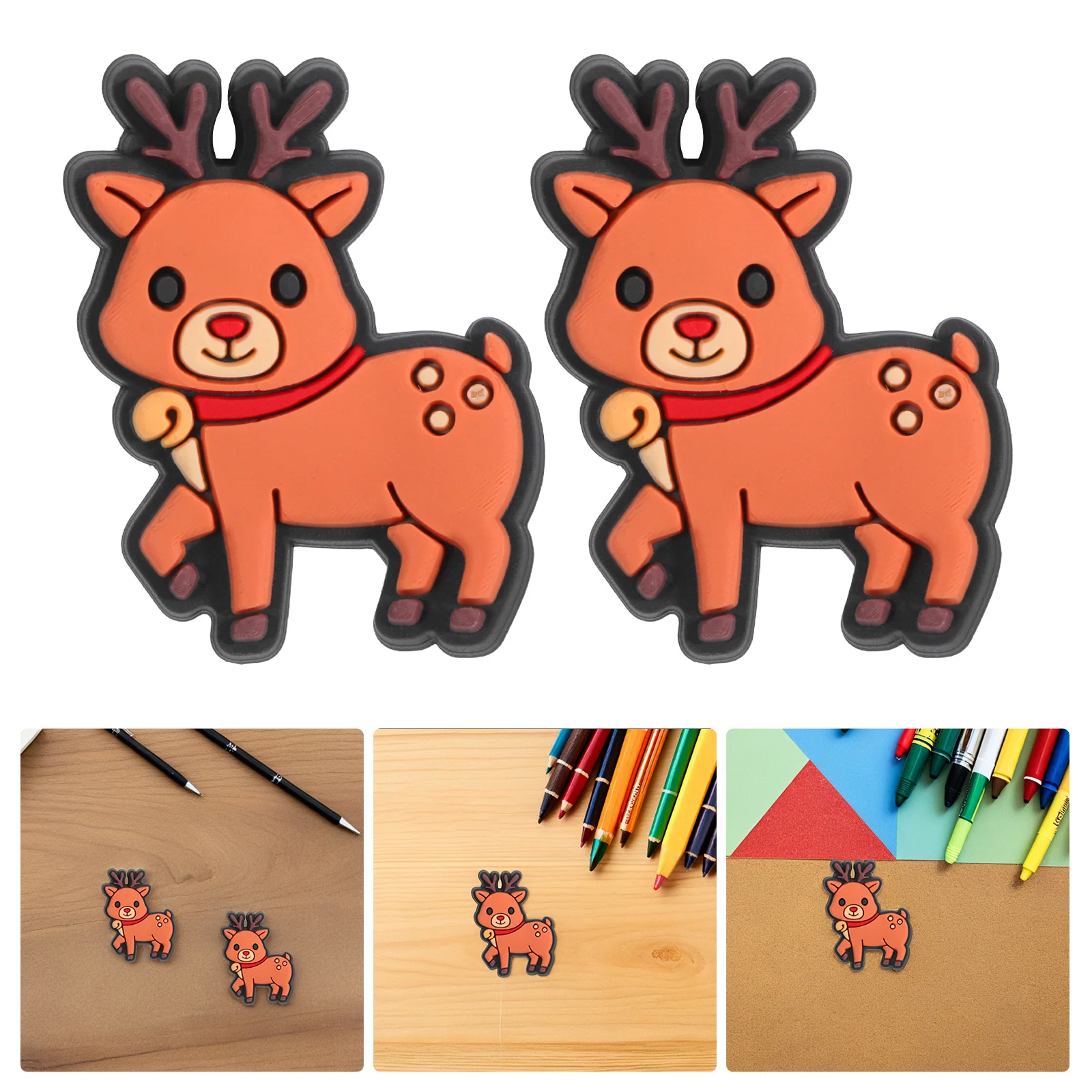 

20Pcs Cartoon Reindeer Pen Toppers Cute Christmas Pencil Charms for Kids Students School Party Decorations Classroom Rewards