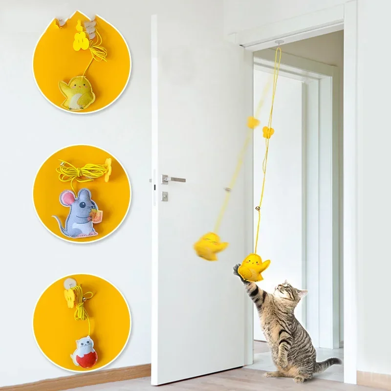 Interactive Cat Toy Hanging Simulation Cat Toy Funny Self-hey Interactive for Kitten Playing Teaser Wand Toy Cat Supplies