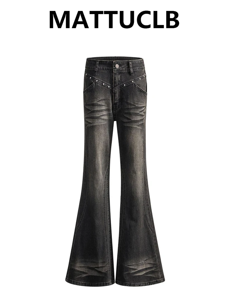 

Winter Women's Bootcut Jeans Vintage Flared Pants Low Rise Stacked Jeans Bell Bottom Y2k Cowboy Black Denim Harajuku Skinny