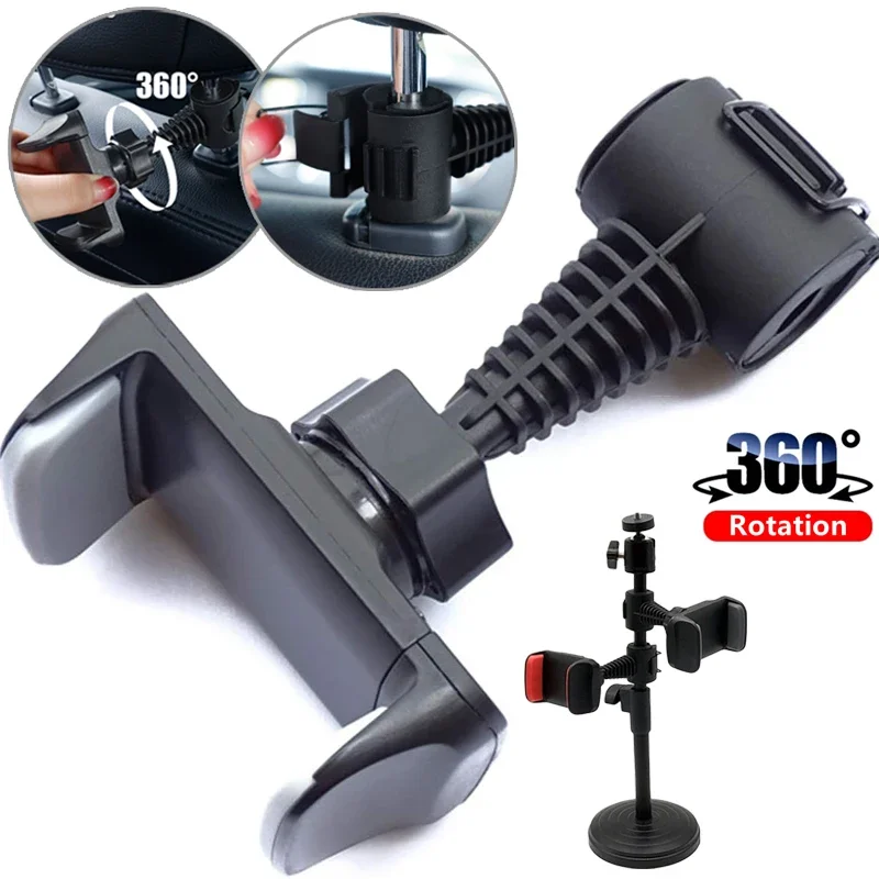 Car Tablet Holder Headrest Phone Mount 360° Rotatable Stands Car Seat Back Essential Bracket for Apple Iphone Ipad Samsung