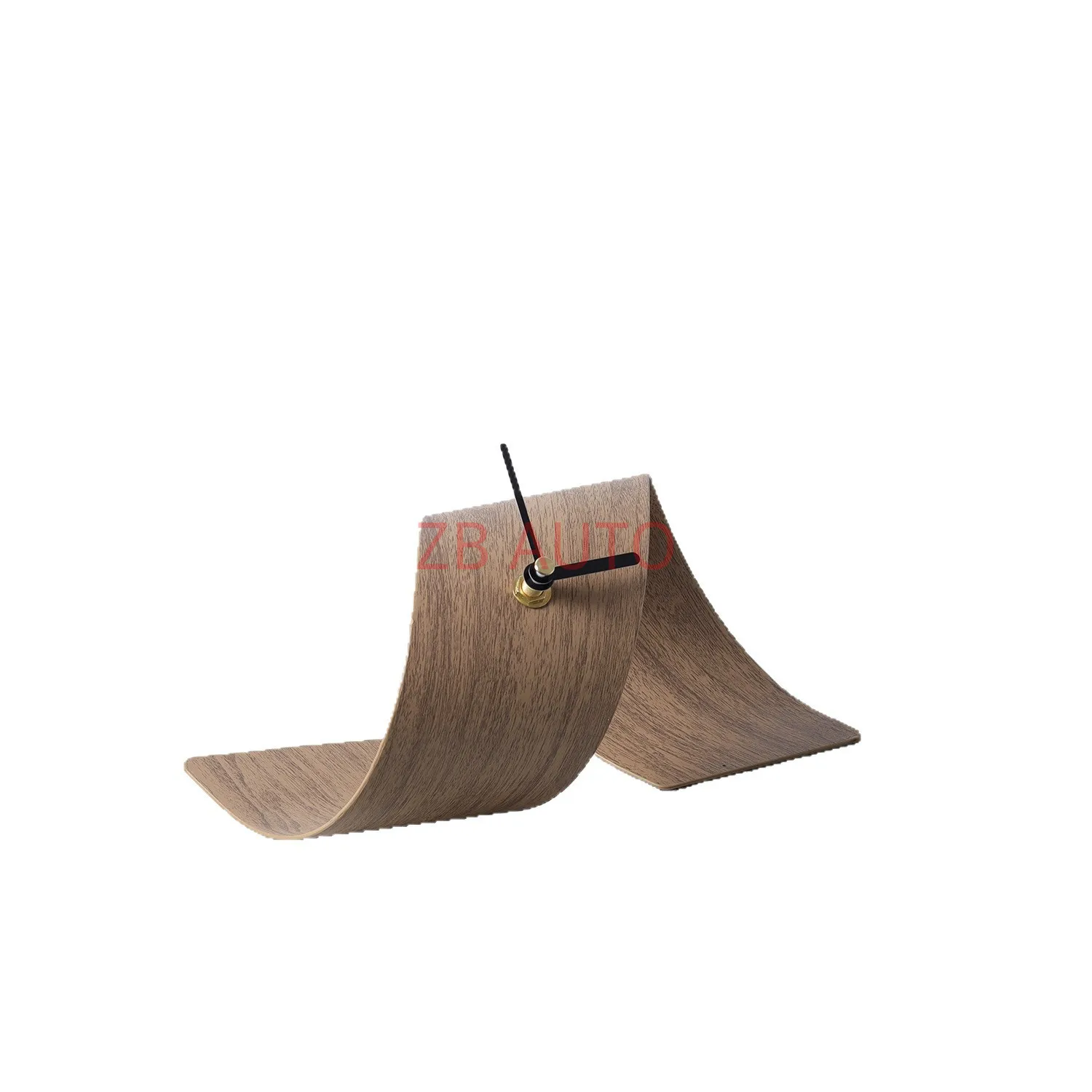 

North American black walnut wood grain metal leather roll table clock table clock clock decorative clock ornaments