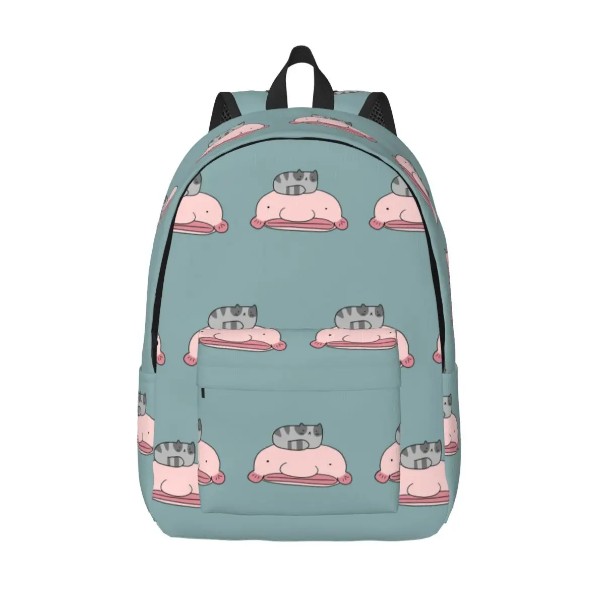 

Студенческий рюкзак Blobfish And Little Cat, школьная сумка, походный дорожный рюкзак для мужчин и женщин, модная сумка для книг, сумки на плечо