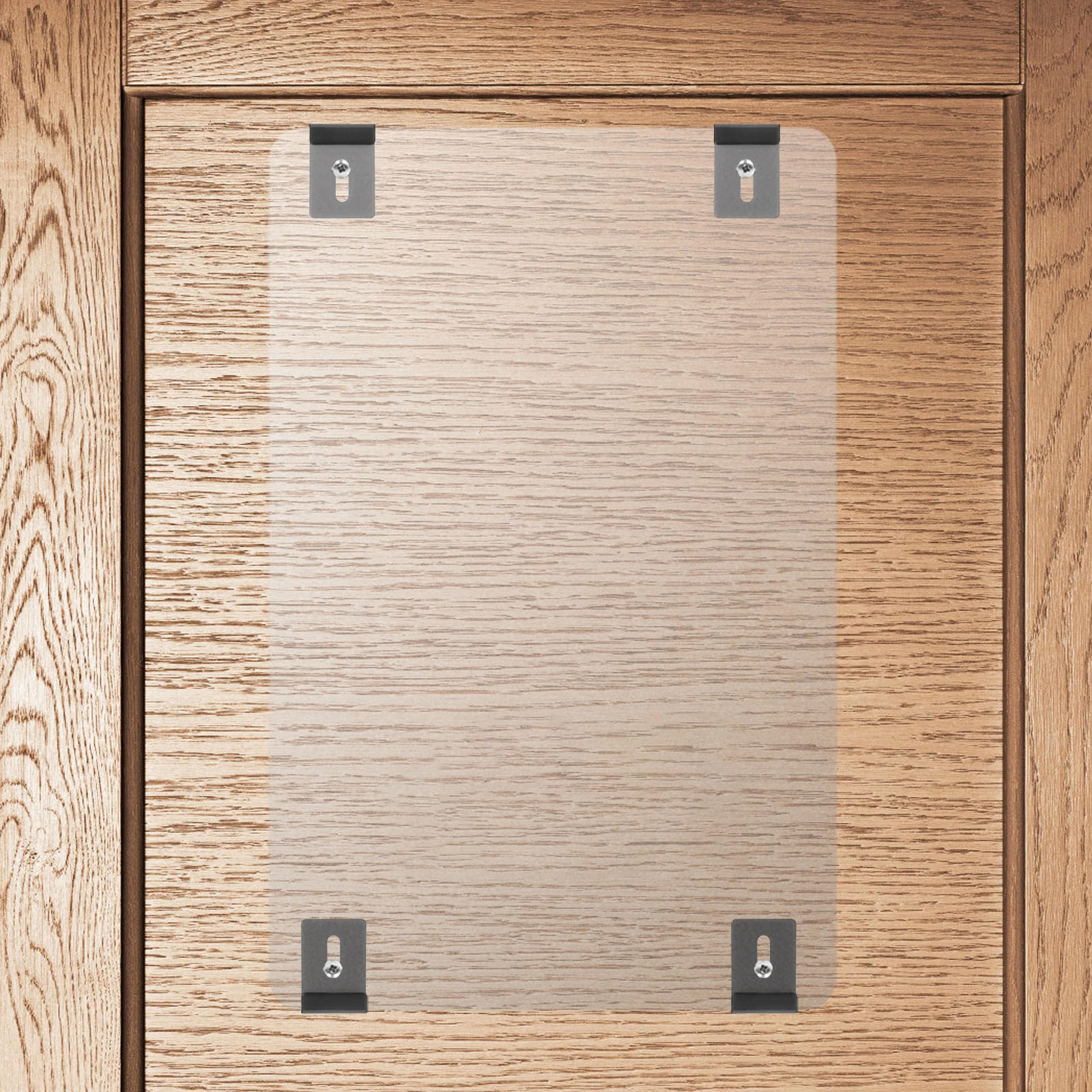 4 Pcs Mirror Brackets Stainless Steel Heavy Duty Wall Mount Frameless Mirror Holder Black Screw Installation Hardware