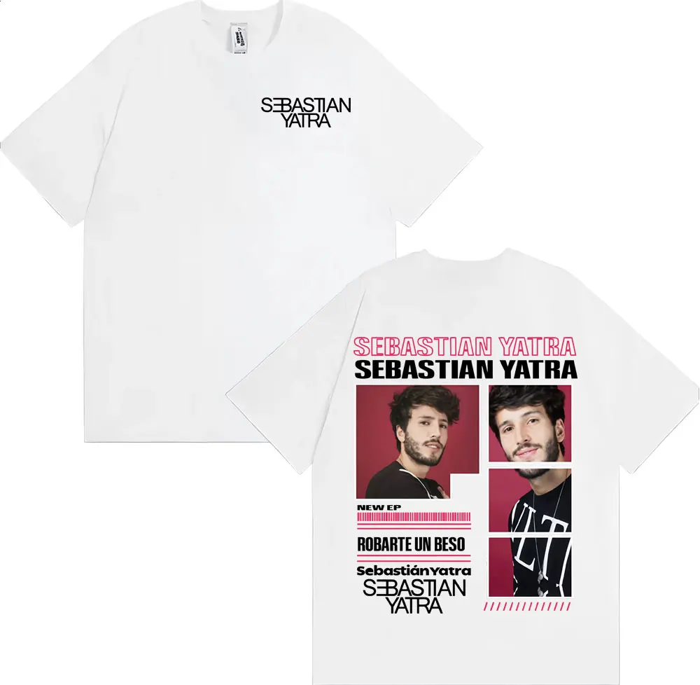 Singer Sebastian Yatra Album 2025 Tour Merch Tee Shirt Men Women Fashion Hip Hop Pop Music T-shirt Summer Tops Oversized T Shirt