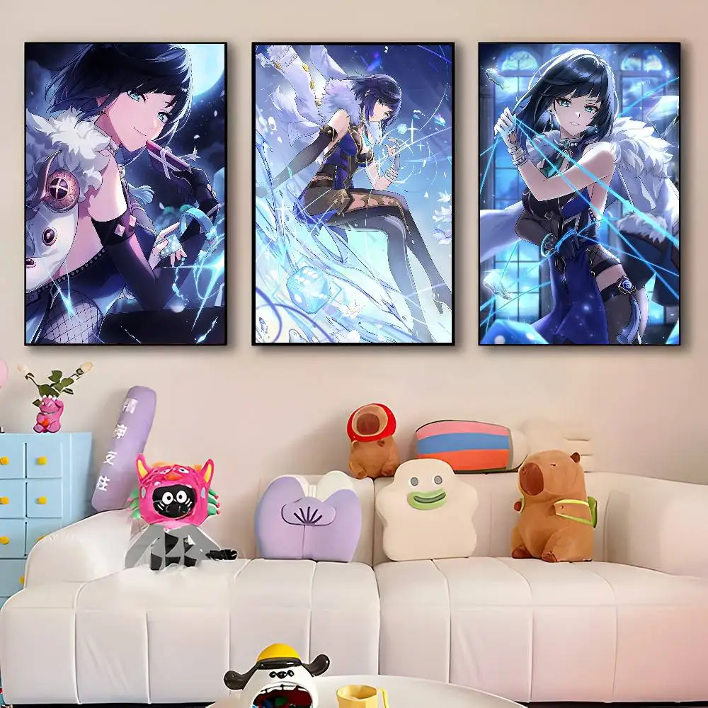 Game Genshin Impact Yelan Posters HD Print Vintage Wall Art Decor for Home Study Room