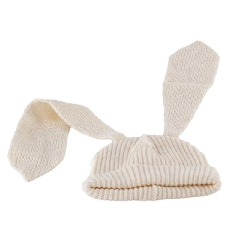 652F Long Ears Hat for Women Rabbit Ears Knitting Hat Anime Cosplay Costume Hat Outdoor Hiking Hat Windproof Girl Headwear