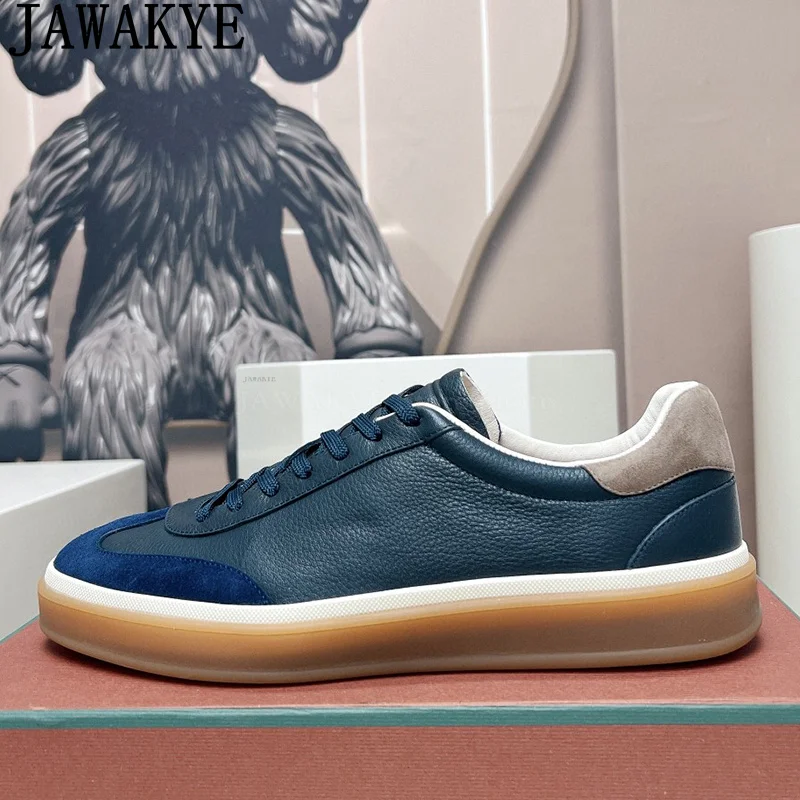 Man's Hot Sale Real Leather Casual lace-up Flats Shoes leisure  Sneakers Shoes Luxury Comfortable Trainers Walk Shoes For Men