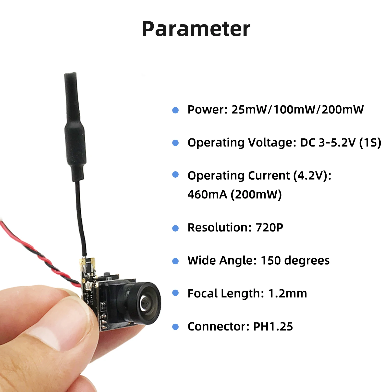 EWRF 800TVL Micro fotocamera con OSD 5.8G 40CH 200mW FOV170 CMOS AIO FPV fotocamera per Radiolink F121 Mini Racing Drone Quadcopter