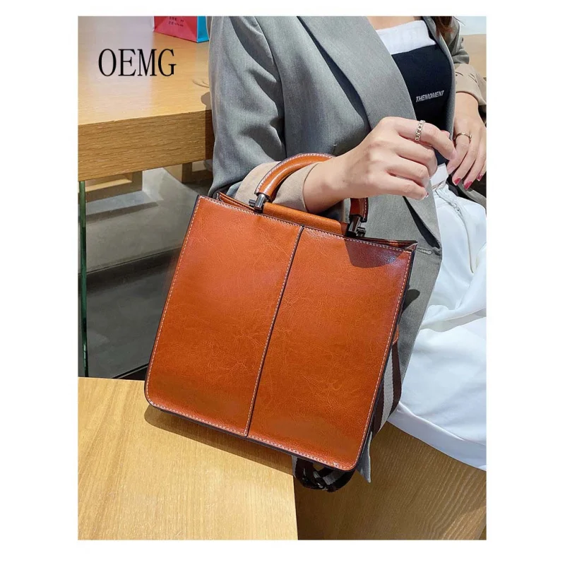 

Female Genuine leather handbags women shoulder crossbody bag vintage highcapacity tote bag minimalist luxury bag