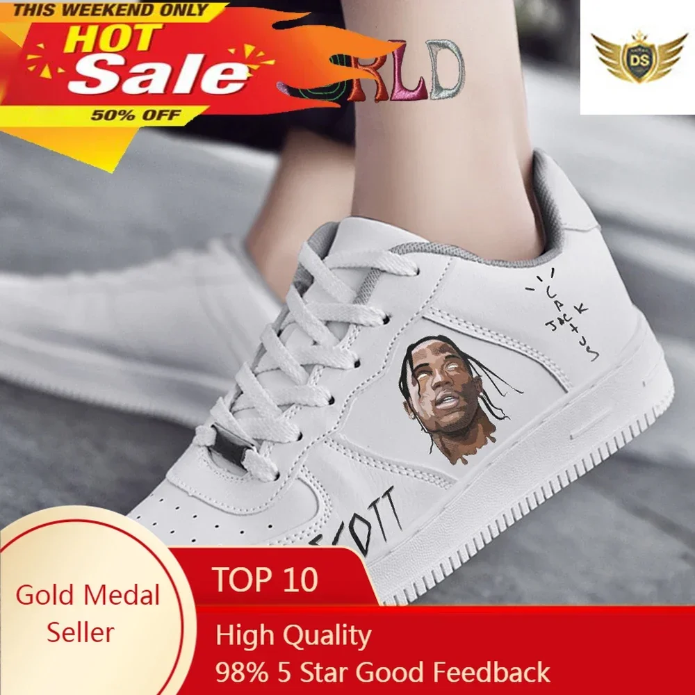 travis scott Cactus Jack Fashion Men Women casual Shoes Male Platform Sneakers Girls Casual kateboarding Shoes flats 3D graffiti