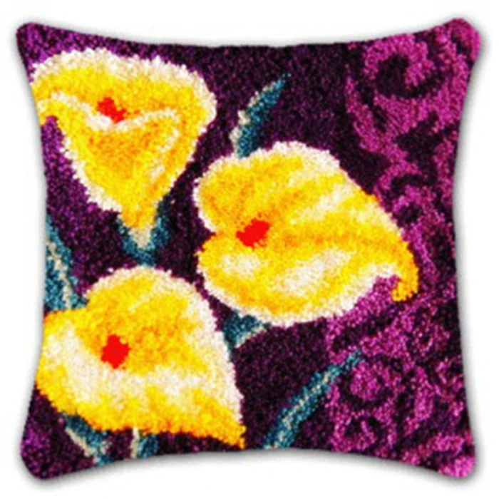 Flowers Plants Series Latch Hook Kit Butterfly Handmade Embroidery Pillow 3D Segment Embroidery Pillow Wool Handcraft Supplies view 2