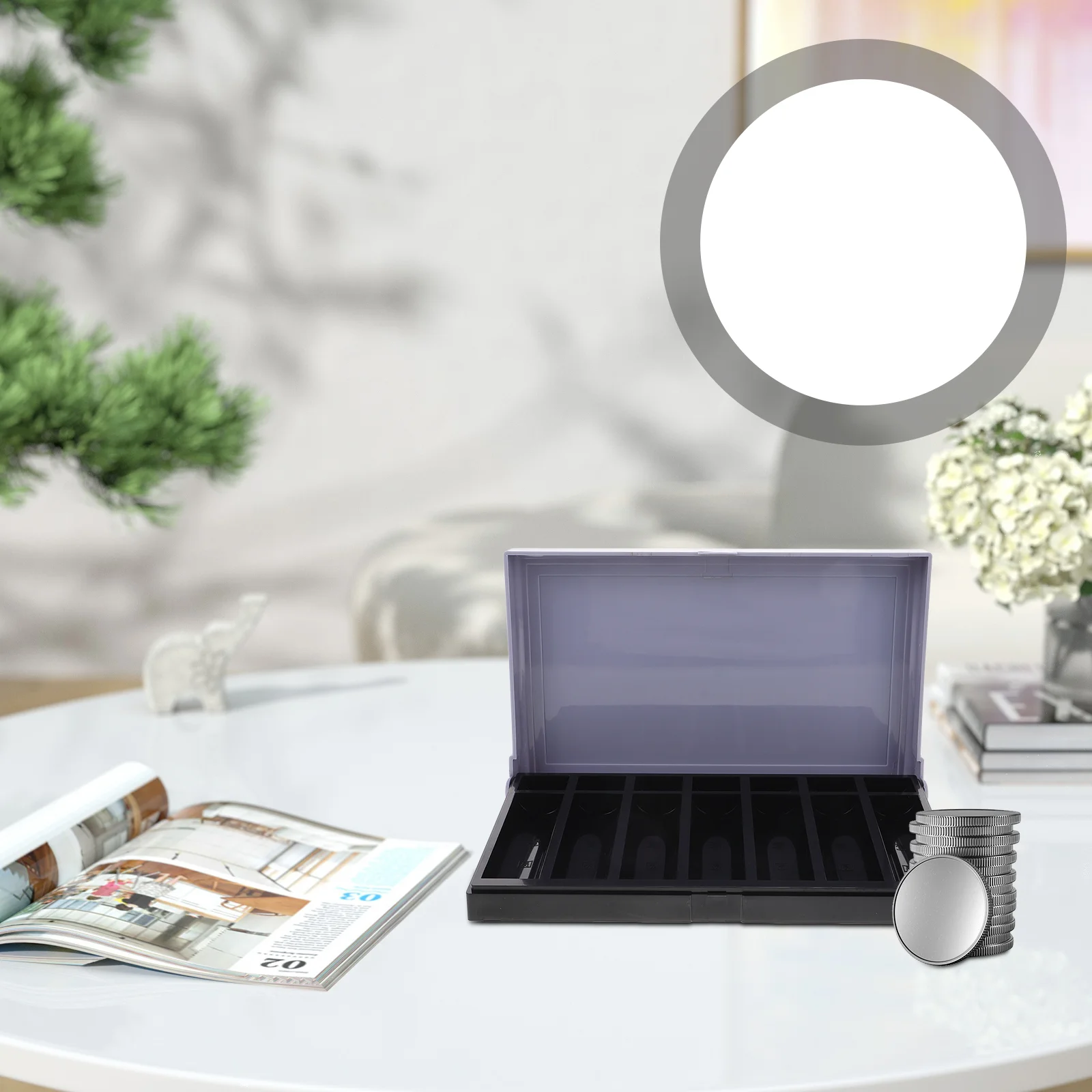 Coin Storage Case Wallet Organizer Money Tray Desktop Divider Japanese Pe Sorter Dispenser Holder Car