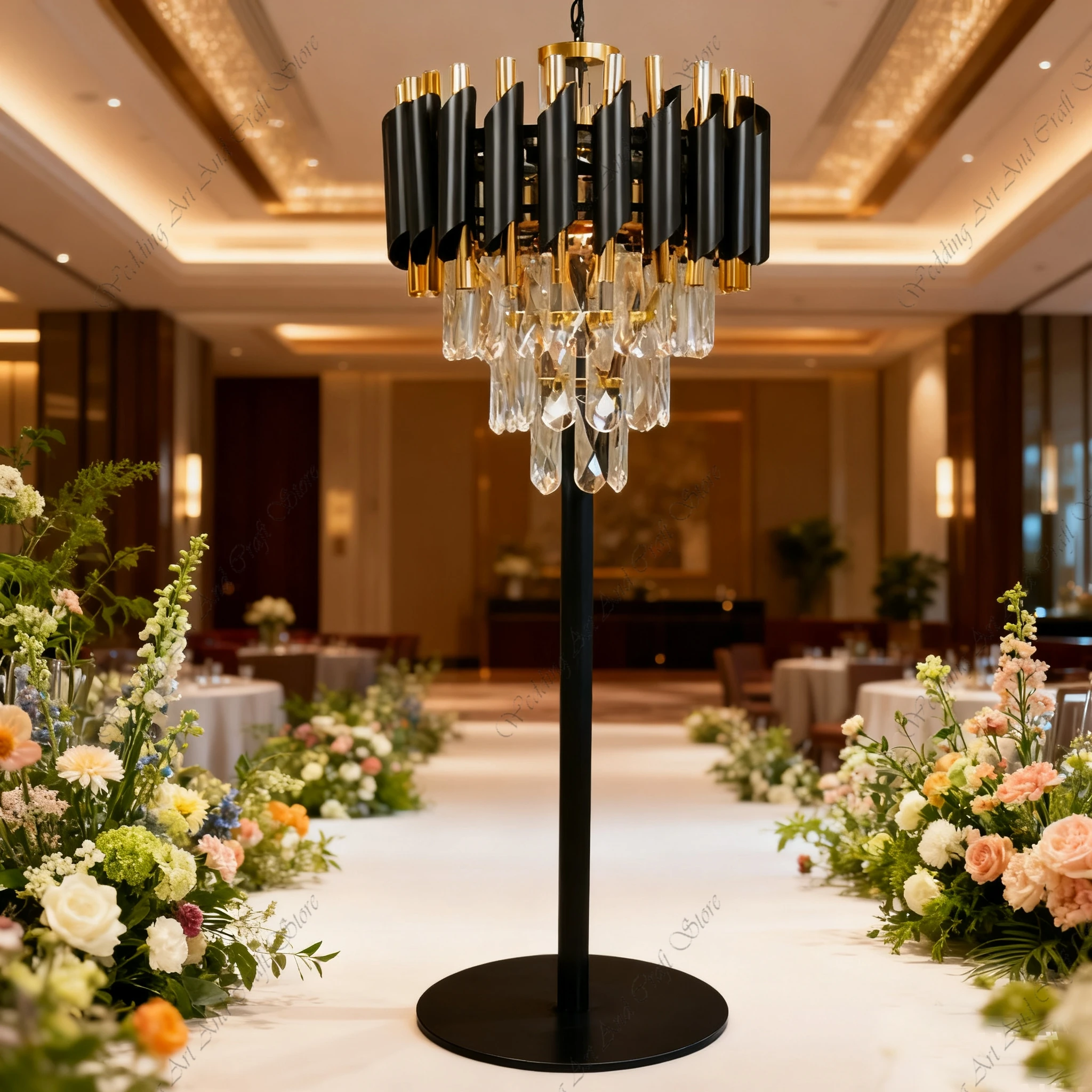 6pcs f30 73cm Luxury Wedding Hall Guest Table Decoration Items Wedding Aisle Light Decorations Arch Backdrop Stand ivy493