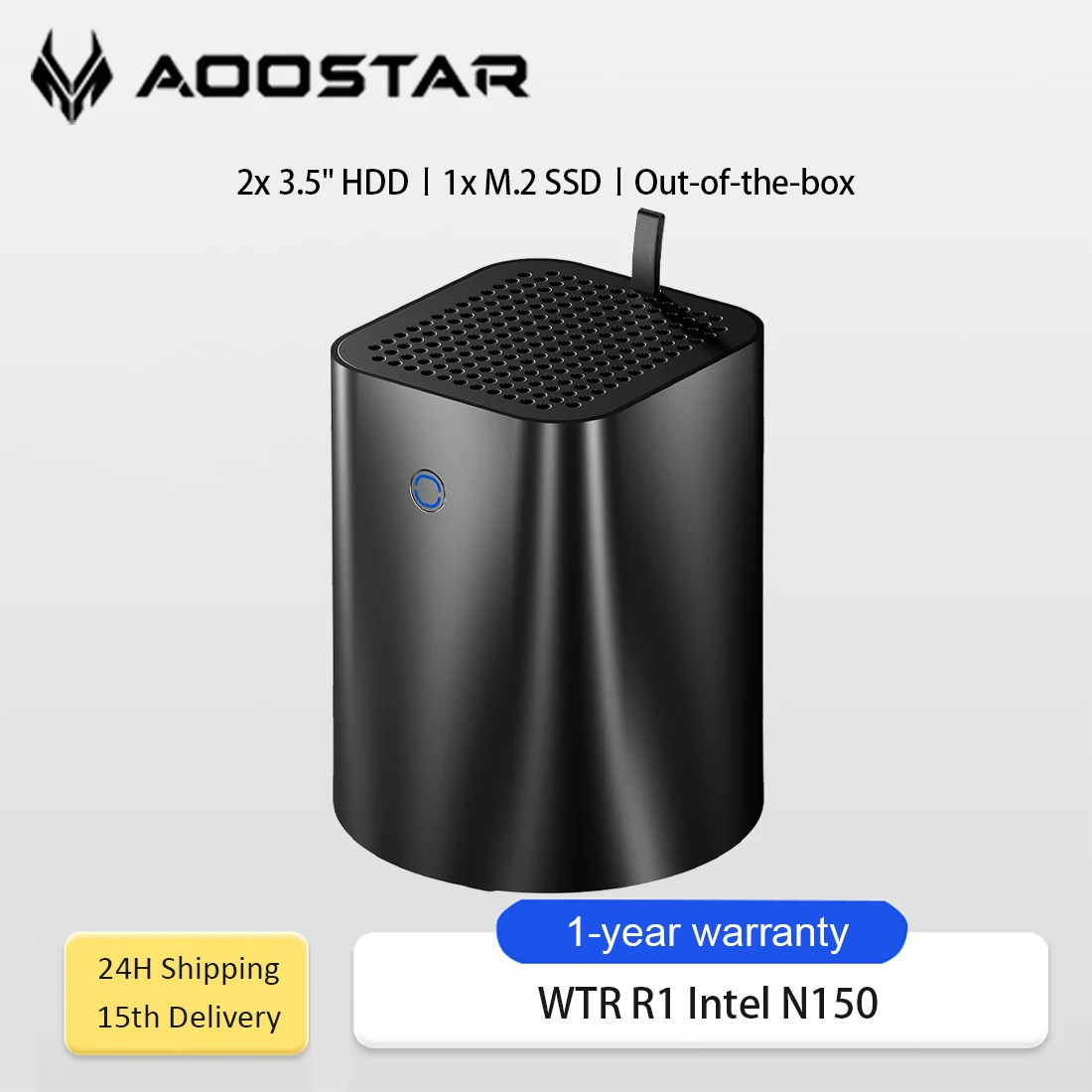 AOOSTAR WTR R1 Mini PC Intel N150 Dual 2.5G LAN Soft Router/NAS/Home Server Obsługa OpenWRT/pfSense/Windows 11 Ciche chłodzenie