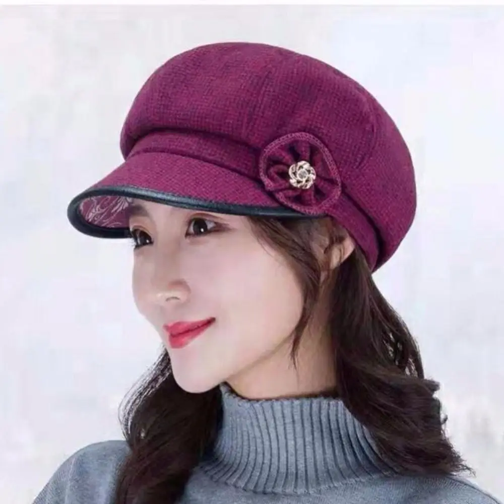 Wool Women Beret Hats New Winter Warm Casual Knitted Beanie Cap Bonnet Hiver Femme Fashion Fleece Berets Cap