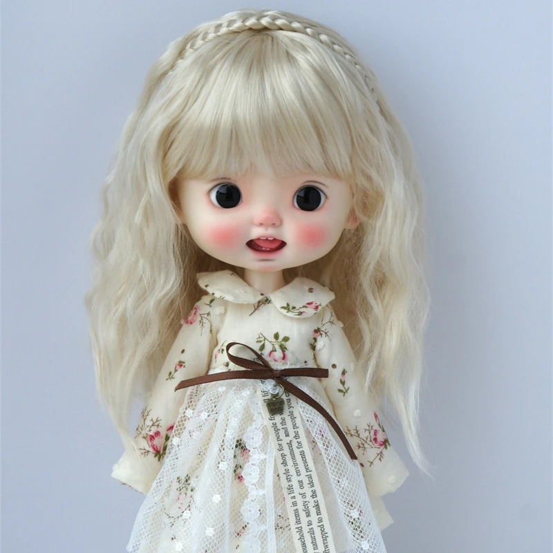 Jusuns wigs  JD633 9-10inch  10-11inch Princess Curl with Lovely braiding  band  Synthetic mohair BJD wig  Blythes accessories