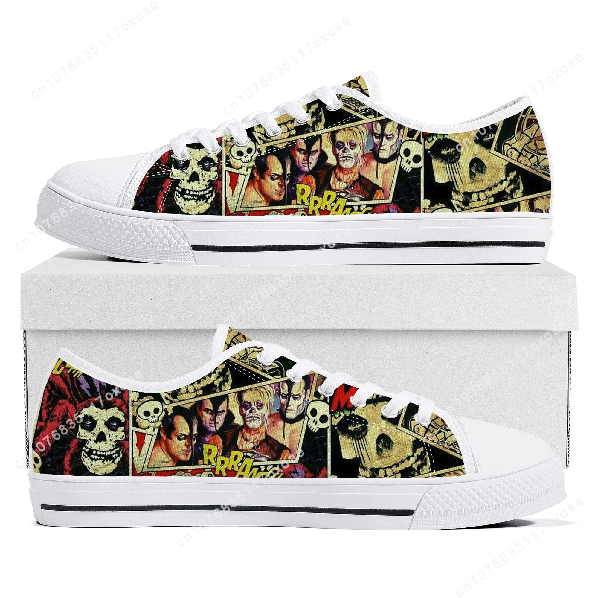 

Misfits Skull Shoes Low Top Sneakers Mens Womens Teenager High Quality Canvas Sneaker couple Casual Shoes Customize DIY Shoe