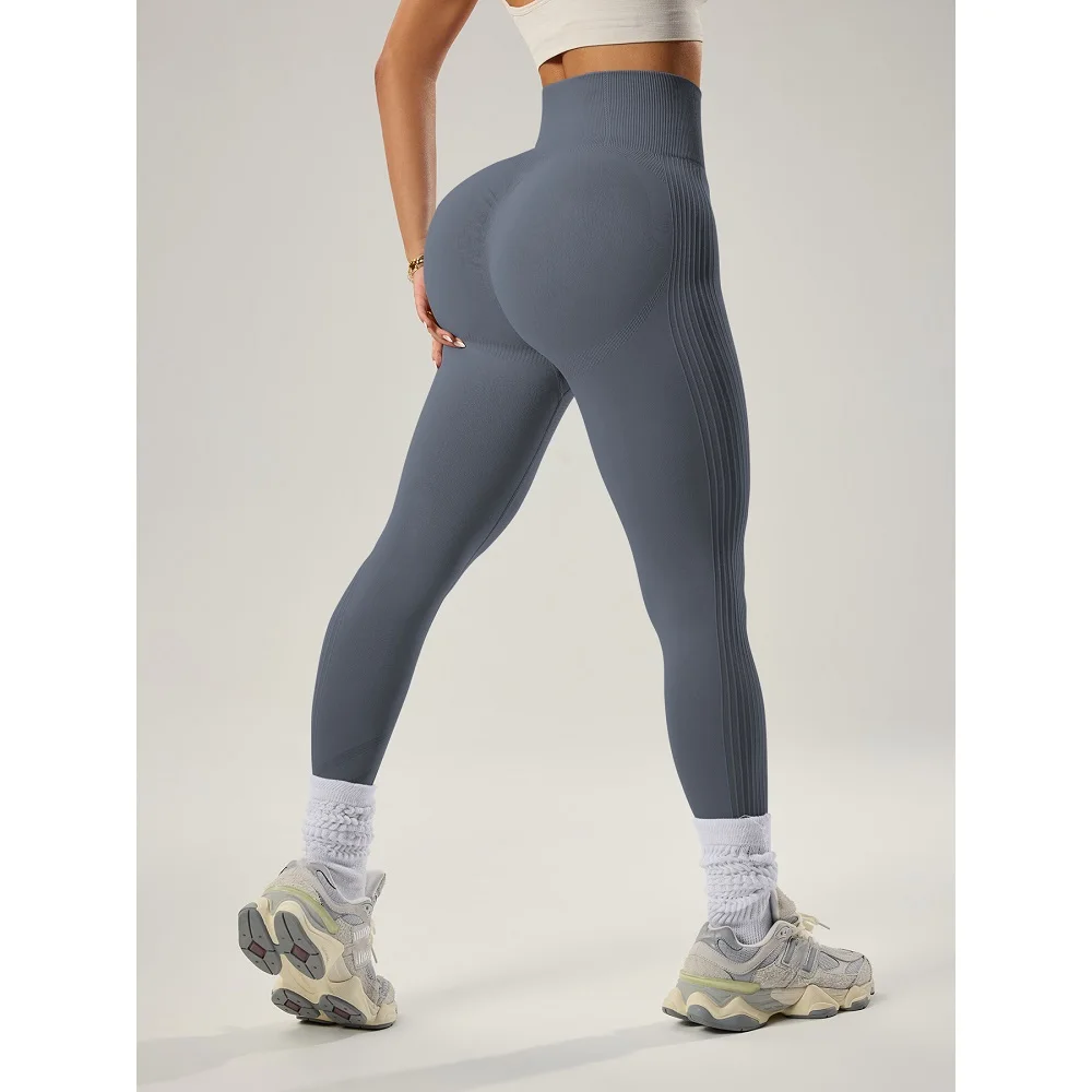 المرأة مطاطا بنطال رهيف الرياضة اللياقة البدنية الجوارب سلس عالية الخصر رفع بعقب الصالة الرياضية التدريب الجري اليوغا السراويل #5