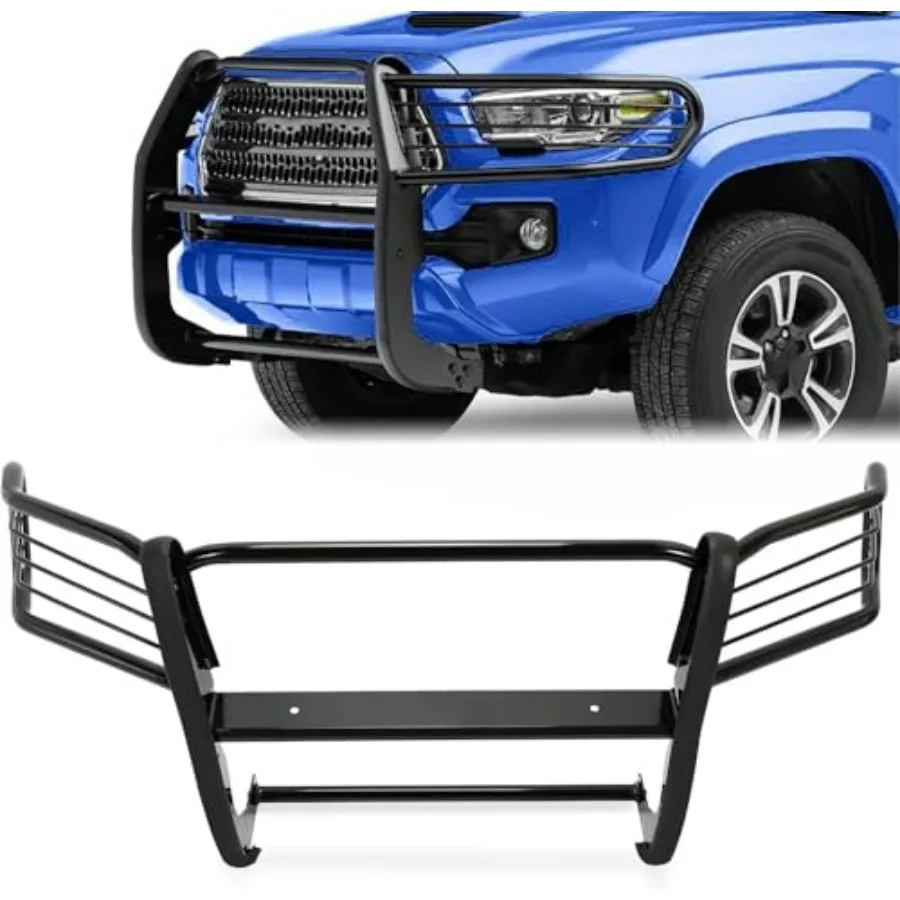 Kojem Brush Grill Guard Compatible with 2005-2014  Tacoma Front Bumper Grille Guard Protection Bull Bar Powder Coated Steel Bla
