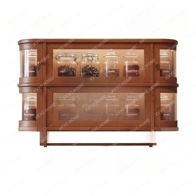 

Винтажный настенный шкаф из массива дерева в стиле ретро, натуральное дерево