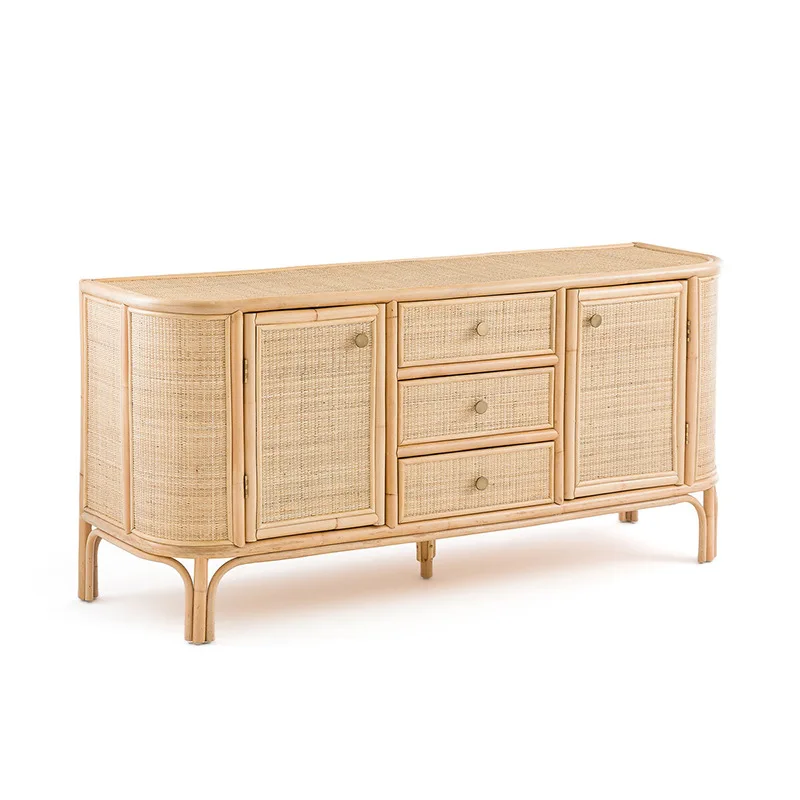 Indonesian rattan side cabinet ins B & B Multifunctional storage cabinet Storage side cabinet Japanese home