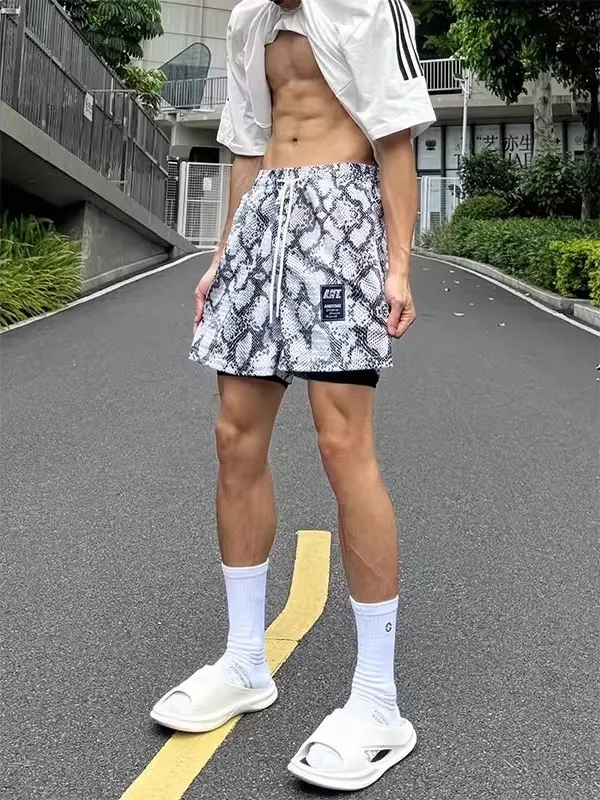 

Extra Large 300 Pou Python Pattern Qui Dry Sports orts Men's Summer Thin Loose Casual Baskeall Five-Point Five