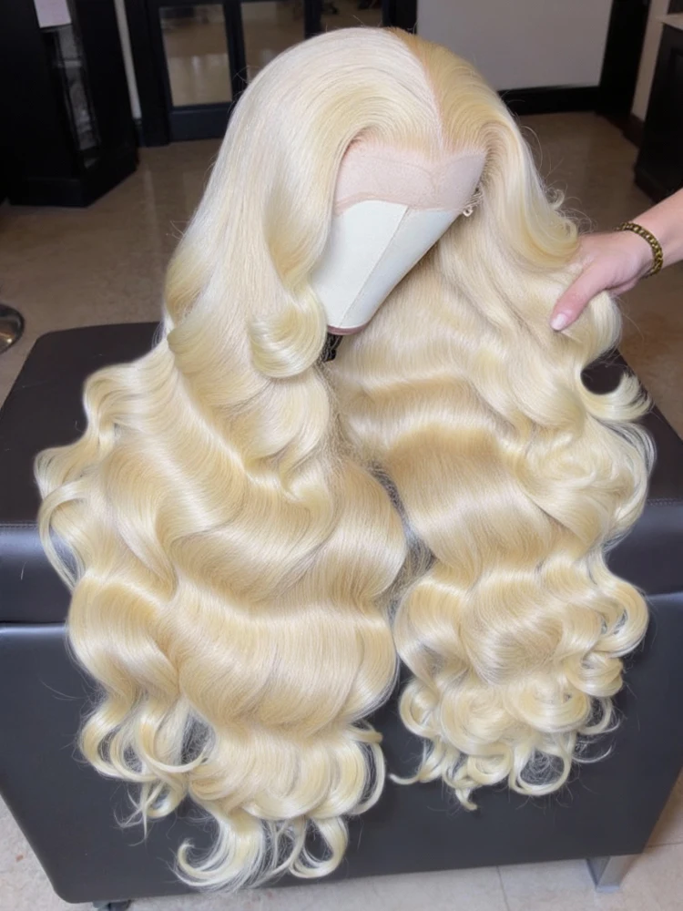 

Парик из натуральных бразильских волос, цвет 613 блонд, плотность 220, с HD-кружевом 13x6, волнистая текстура, можно окрашивать, парик с кружевом 13x4 для женщин