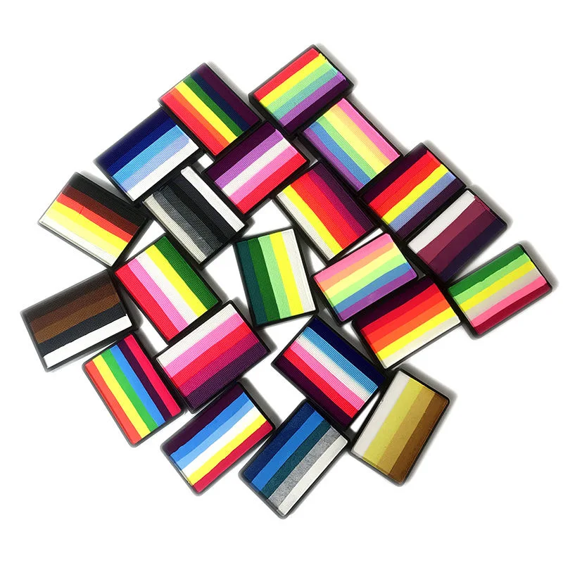 Hot Sell 50g Rainbow Face Paint Split Cake Neon UV Body Painting Water Activated Eyeliner Palette Halloween Party Fancy Dress