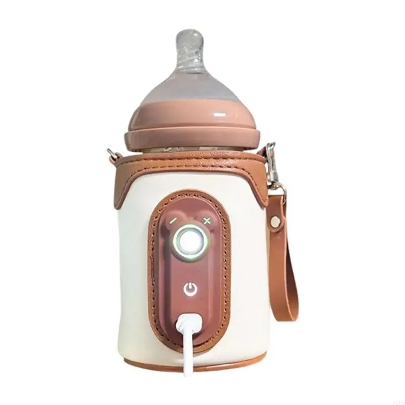 USB Baby Bottle Warmer with Display Panel, Portable Warming Sleeve for Home Feeding and Travel Bottle Care Daily A2UB