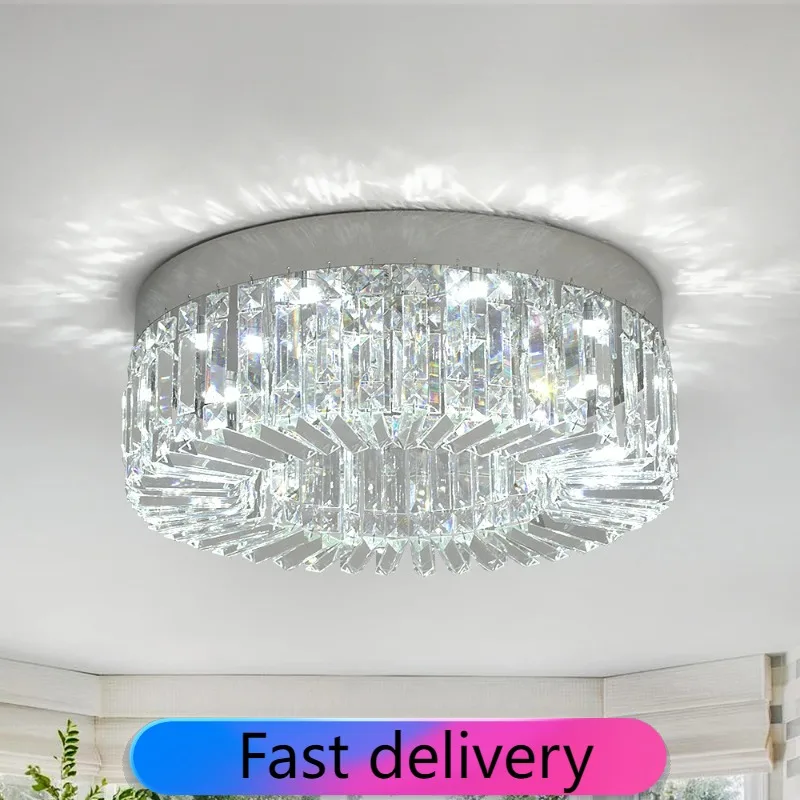 

Современная роскошная светодиодная потолочная люстра с золотым кристаллом для украшения гостиной, светильник диаметром 40 см/50 см