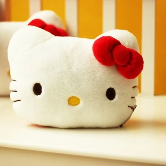 Kawaii Plush Hello Kitty Car Headrest Cartoon Neck Guard Car Interior Decoration Pillow Birthday Gift Ornaments Accessories