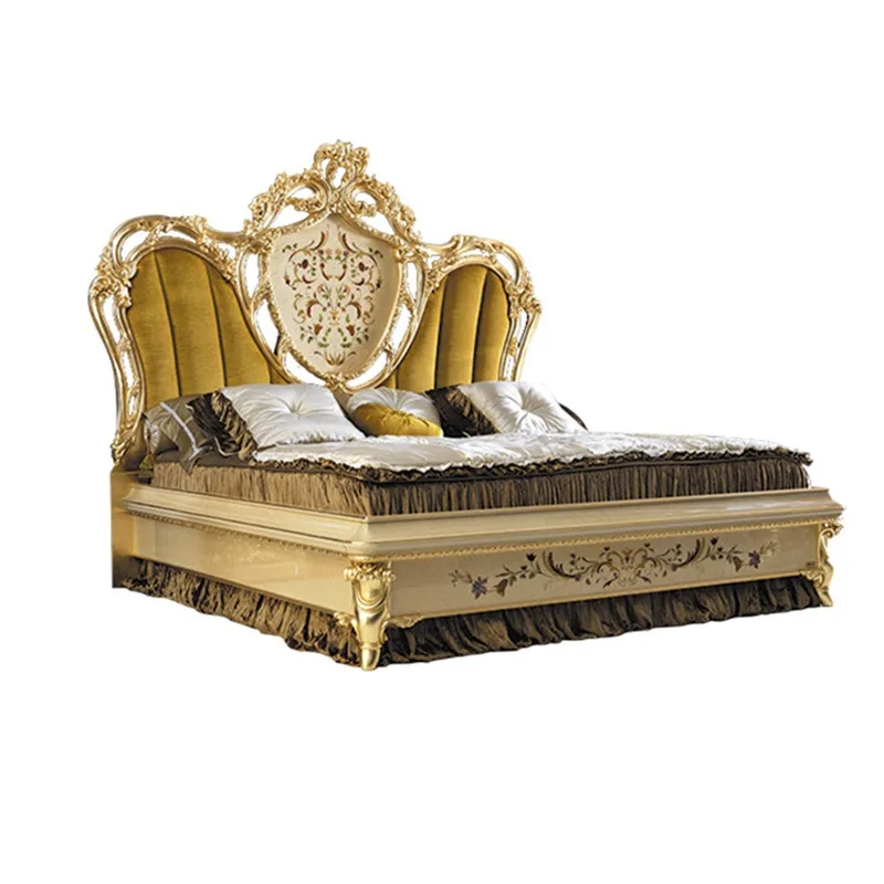 European double bed veneer parquet French court princess bed 1.8 meters wedding bed villa bedroom furniture