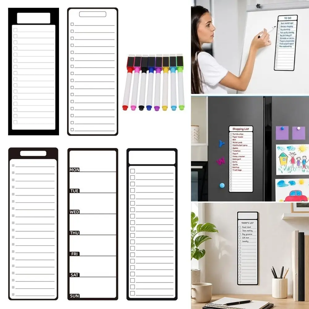 Multifunctional Magnetic Checklist Board Dry Erase Erasable Fridge Whiteboard Planner Schedule Planner Magnet Study Schedule