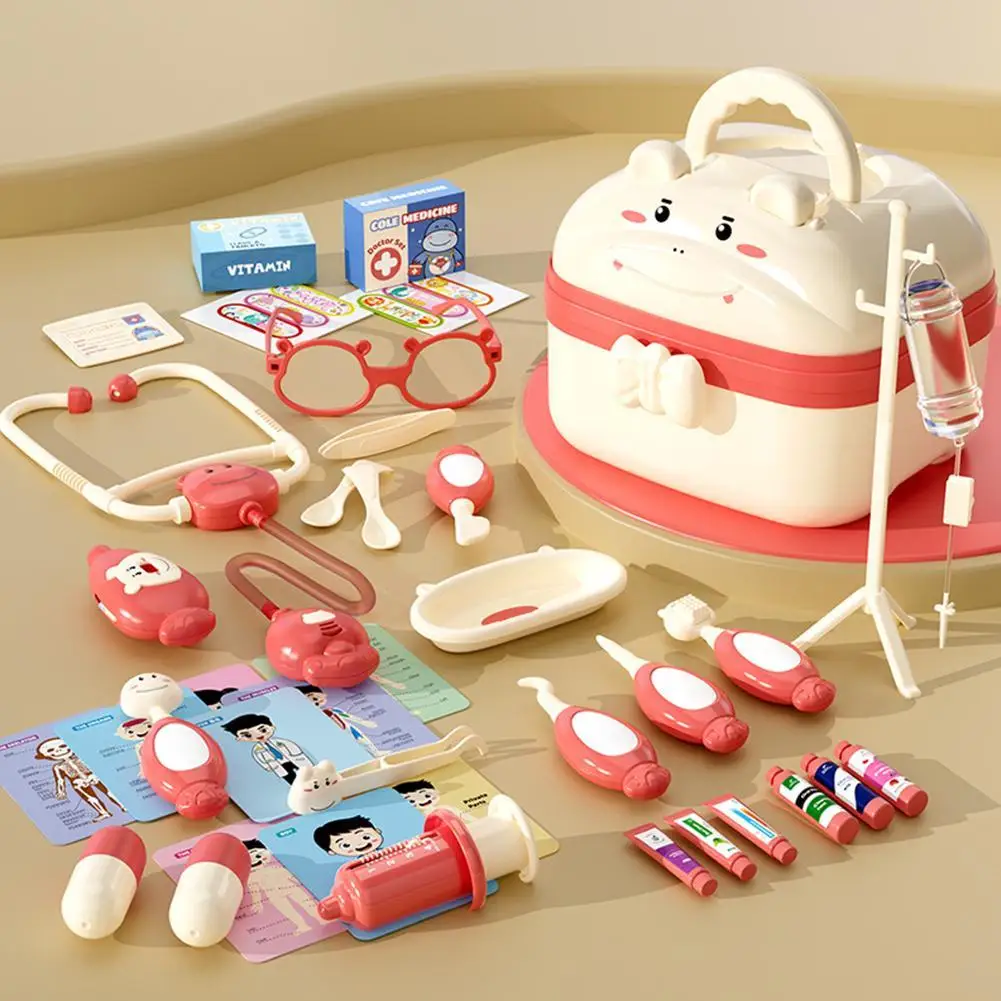 Estetoscópio Médico Role Play Game Set para Crianças, Simulação Dentist Box, Brinquedo Médico Meninas, Jogo Educativo