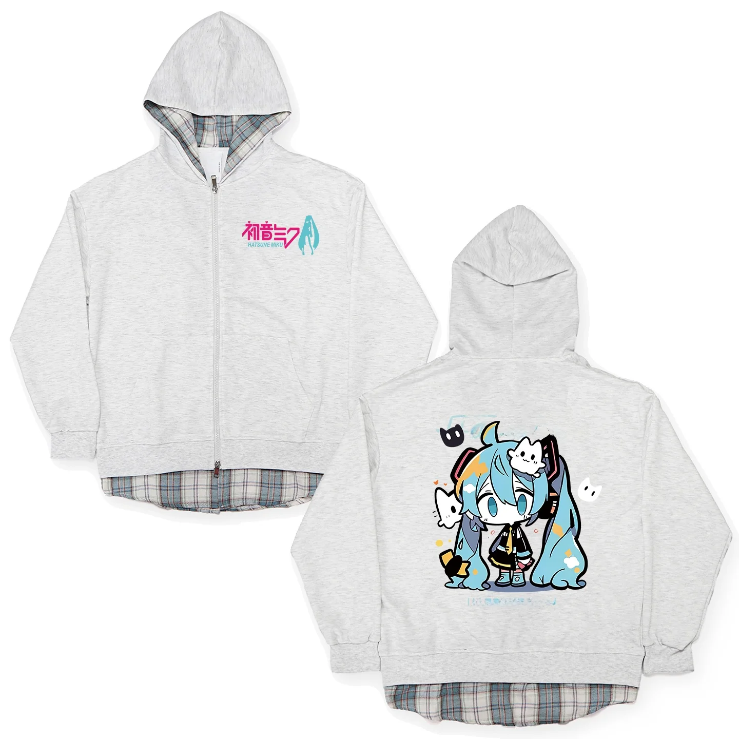 

Худи с принтом в стиле аниме и пэчворк-дизайном, имитация двухслойности, весна-осень, верхняя одежда из полиэфирного волокна, длинный рукав.